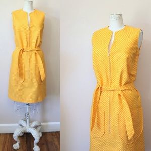 1960s Yellow Polka Dot Cotton Lounge/House Dress